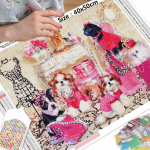 HUACAN 5D DIY koerte teemantmaalimise komplekt tikandid loomade ristpistes m&uuml;&uuml;k Mosaiik j&otilde;ulukaunistused majale 2022 Full Square 20*30 cm