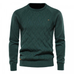 AIOPESON Argyle Meeste Basic Pullover &Uuml;hev&auml;rviline O-kaelusega Kootud Meeste Kampsun Talvemood Uued kudumid meestele XXL 85-92 kg roheline