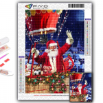 5D Teemantmaal J&otilde;ulupuu J&otilde;uluvana Lumememm DIY Teemanttikand Strass Kodu Kaunistus Full Round 20X30CM