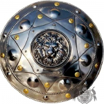 L&otilde;vi n&auml;o &uuml;mmargune keskaegne kilp ~ Knight Armor Shield t&auml;isterasest, suurus 16 tolli