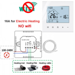 Programmeeritav termostaadiga gaasiboiler/elektriline/vesip&otilde;randak&uuml;te 3A/16A LCD-ekraan sooja p&otilde;randa temperatuuri regulaator For Electric Heating valge