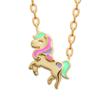 Les Tr&eacute;sors De Lily [R7710] - kullatud kaelakee 'Licorne My Unicorn' mitmev&auml;rviline kuld - 37 cm 12x12 mm mitmev&auml;rviline