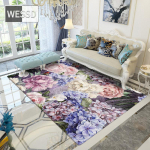 3D-roosa ja lilla lillevaip elu- ja magamistuppa 120x180cm 1pcs