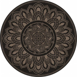 Retro Mandala lootose lillemustriga &uuml;mmargune vaip Tool P&otilde;randamatt Pehmed vaibad elutuppa libisemisvastane vaip Magamistoa sisekujundusvaip 120cm x 120cm