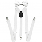 Meeste traksid koos kikilipsu komplektiga poistele, naistele, t&auml;iskasvanutele, elastne kikilips One size valge