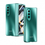 Kroomitud soomusr&uuml;&uuml; Samsung Galaxy Z Fold 3 5g jaoks, &uuml;mbrus, k&otilde;va hinge kaitsekile kate for Galaxy Z Fold3(7.6") kuld