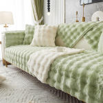 Rabbit Plush diivani padi Talvine paks pl&uuml;&uuml;sis padi libisemiskindel nahk diivani kate riidest r&auml;tik 45*45 roheline