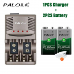 PALO Ni-CD Ni-MH 9V laetav aku 6F22 + nutikas akulaadija NIMH 300mah 9 volti kroon metallidetektorile roheline