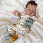 NPK 18in Reborn Baby Dolls Vin&uuml;&uuml;l Silikoon Lifelike Babies Nukum&auml;nguasjad lastele T&uuml;drukutele S&uuml;nnip&auml;evakingitus Boy gray