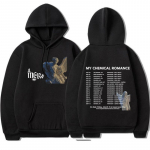 2023. aasta vana rokkb&auml;nd My Chemical Romance Tour Hoodie Mehed Naiste Punk gooti kapuutsiga dressipluusid Suured hiphopi t&auml;navar&otilde;ivad XXXL must