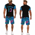 UUS Tropical Floral Print Meeste s&auml;rgid/rannap&uuml;ksid/&uuml;likonnad Mood Suvised Hawaii Komplektid Vabaaja l&uuml;hikeste varrukatega T-s&auml;rk P&uuml;hade komplektid S