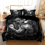Paarike Skull Head voodipesukomplekt t&auml;iskasvanutele Magamistoa tekk ja padjap&uuml;&uuml;r kaheinimesevoodi Magamistoa t&auml;issuuruses voodipesu Kodukaunistus Baby 100x135cm