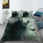3D Wolf mustriga voodipesukomplekt Magamistoa tekikate Kodu voodipesukomplekt &Uuml;he-/kaheinimesevoodiga Kodukaunistus Baby 100x135cm