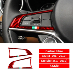 Car Styling Steering Wheel Buttons carbon fiber 3D car Stickers For Alfa Romeo Stelvio Giulia 2017- must