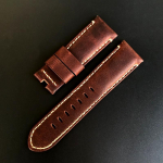 Kvaliteetne 24 mm &otilde;liroheline pruun Itaalia ehtsast nahast kellarihma asendus Panerai PAM kellarihmale liblikas pandlaga k&auml;ev&otilde;ru 24mm