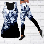 Pure White Flowers Print joogariietus naistele Mood Treening Retuusid Fitness Sport Vabaaja joogap&uuml;ksid XS