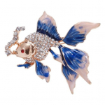 Kuldkala pross Rhinestone Decor Gradient Kontrastv&auml;rv Realistlik Kala Kuju 3D V&auml;rvikindel roostevaba Luksus