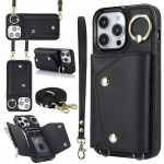 Lanyard nahast rahakotikaardi telefoni&uuml;mbris iPhone 15 14 Plus 13 12 11 jaoks Samsung Galaxy S23 Ultra S22 Plus S21 FE A54 A14 Note 20 Crossbody FlipCover jaoks iPhone 7 (iPhone 8) must