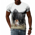 Suvine moe loominguline pilt Meeste T-s&auml;rk Lemmiklooma Koera Looma Kutsika Isiksus String Lahe &uuml;markaelus l&uuml;hikeste varrukatega top Asian size 6XL