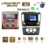 8-tolline Android autoraadio multimeedia videopleier Nissan Tiida C11 2004-2013 Nupuga WiFi BT 2 Din 1+32GB 1+32GB,A