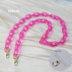 Uus telefonitarvikute eemaldatavad osad kett Matt valge Crossbody Resin luksusrihmaga telefoni&uuml;mbris ketid Candy neoon akr&uuml;&uuml;l &otilde;lakett 120CM roosa