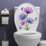 Flower Bird WC kleebised Isekleepuvad eemaldatavad vannitoa seinakleebised B
