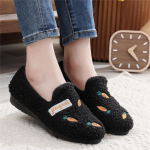 Naiste hubased Memory Foam Loafer kingad sooja fliisvoodriga suletud seljaga majakingad libisemiskindla sisetingimustes kasutatavate v&auml;listingimustes kasutatavate kummitallaga lameda platvormiga kingad 35