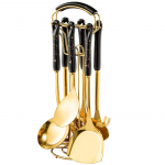 Skandinaavia kerge luksus k&ouml;&ouml;gin&otilde;ude komplekt Keedulabidas lusikas Seitsmeosaline komplekt Keraamiline k&auml;epide roostevabast terasest spaatliga supilusikas K&ouml;&ouml;gitarbed C kuld