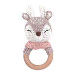 Montessori puidust beebik&otilde;risti, &otilde;petlikud m&auml;nguasjad, peente motoorsete &otilde;ppuste du&scaron;ikingitus, lapsele haarav m&auml;nguasi, heegeldatud beebik&otilde;risti puidust k&otilde;risti 15x6.5x5.4cm roosa