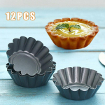 12 tk/komplekt Brioche Mold Egg Tart K&uuml;psetusvorm S&uuml;sinikterasest nakkumatu pann