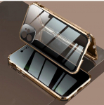 Pimestamisvastane magnet&uuml;mbris iPhone 15 12 Pro MAX 14 Plus 13 Mini 11 privaatsusekraanile, klaasist kate, metallist kaitseraua kaamera kaitse&uuml;mbris iPhone 15