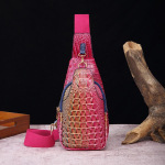 PU-nahast gradiendiga rinnakott Naiste krokodillimustriga kott Retromoodne lai &otilde;larihm Naiste rinnakott v&ouml;&ouml;kott Ristkeha kott