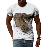 Mood, uus Lynx Printed Meeste T-s&auml;rk Suvine vabaaja isikup&auml;ra Hip Hop Street Stiilis T-s&auml;rgid Loomamustriga O-kaelusega l&uuml;hikeste varrukatega topid XS