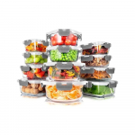 Toidu hoiukonteinerite komplekt Klaasist virnastatav lekkekindel kaanega K&ouml;&ouml;k 24-osaline 24pcs