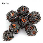 7 tk must oranž &uuml;mmargune draakoni metallist t&auml;ringud &otilde;&otilde;nsad metallist mitmetahulised t&auml;ringud, mis sobivad rollim&auml;nguks RPG lauam&auml;ngu kaardim&auml;nguks mitmev&auml;rviline