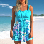 Naiste p&auml;itsed, sinised lillad lilled, prindiga bikiinid, ujumistrikoo S ts&uuml;aan