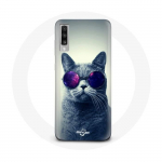 &Uuml;mbris lillade prillidega Samsung Galaxy A50 Cat jaoks
