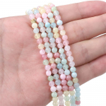 4/6/8/10mm Looduslikust kivist helmed Macarons V&auml;rvid Jade S&uuml;nteetilised &Uuml;mmargused Lahtised Vahehelmed Kaelakee K&auml;ev&otilde;ru DIY ehete tegemine 6mm 65pcs