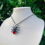 Vintage Red Crystal Spider Ripats Kaelakeed Punk Rock Gothicinsect Animal Choker meestele Boyfriend Gift Party Club Ehted 50cm