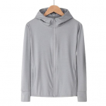 Naiste p&auml;ikesekaitse UV-vastane mantel jalgrattas&otilde;iduks v&auml;ljas pikkade varrukatega kapuutsiga t&otilde;mblukk XL hall