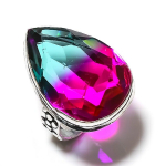 Natural Bi-Color Tourmaline Gemstone 925 Sterling Silver Ring Size 8 n0y31
