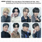ATEEZ THE WORLD EP.FIN WILL Mokketshopi 2. videok&otilde;ne s&uuml;ndmuse fotokaart OT8 (Full Set) gray