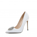 Naiste Seksikad K&otilde;rge Kontsaga Kingad Kontorit&ouml;&ouml; Mood Bankett Rhinestone Moelava 12cm Konts WZ 46 valge