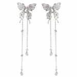 Isikup&auml;rastatud liblikas tuttk&otilde;rvar&otilde;ngad naistele augustamine kristallist h&otilde;bedast k&otilde;rvar&otilde;ngad aksessuaarid ehted 1set