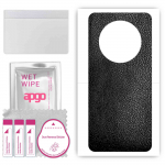 apgo Protective Skin Sticker for the back compatible with Huawei Mate 50E, Wrap Film, Foil, Vinyl - Pattern Black Leather