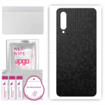 apgo Protective Skin Sticker for the back compatible with Xiaomi Mi CC9, Wrap Film, Foil, Vinyl - Pattern Black Honeycomb