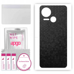 apgo Protective Skin Sticker for the back compatible with Tecno Spark 10 5G, Wrap Film, Foil, Vinyl - Pattern Black Honeycomb