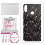apgo Protective Skin Sticker for the back compatible with Asus Zenfone Max Pro (M2) ZB631KL, Wrap Film, Foil, Vinyl - Pattern Carbon Black Pixel