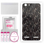 apgo Protective Skin Sticker for the back compatible with Lenovo K5, Wrap Film, Foil, Vinyl - Pattern Carbon Black Pixel
