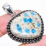 Natural K2 Blue Azurite Gemstone 925 Sterling Silver Gift Pendant 1.93 b0c95